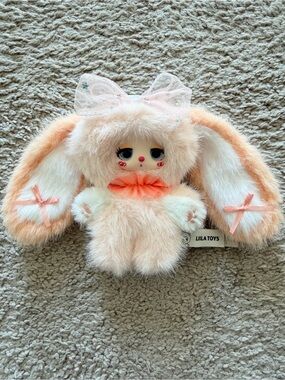Liila Rainbow Candy Bunny Warm Orange plush doll keychain